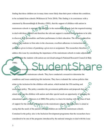 Children With Autism and Effects It Has on Families