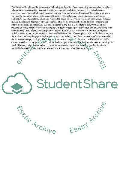 Benefit of Physical Exercise in Stress Management