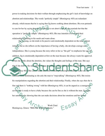 Hills like White Elephants