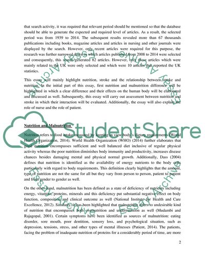 Nutrition and Stroke Patients