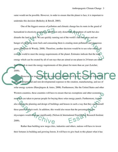 Anthropogenic climate change and its effects