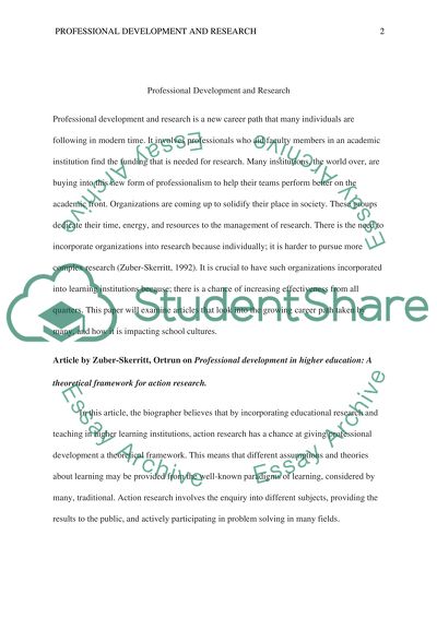 Professional Development and Research