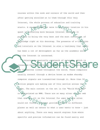 The Internet as a Source of Information in the Academic World