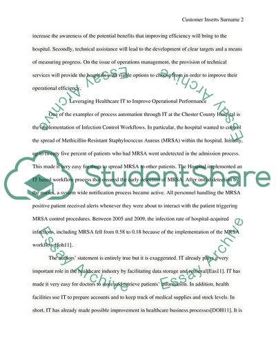 Operational Efficiencies in Hospitals
