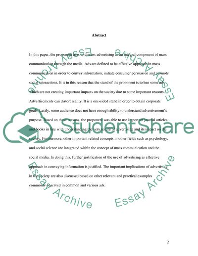 Advertising as an Integral Component of Mass Communication