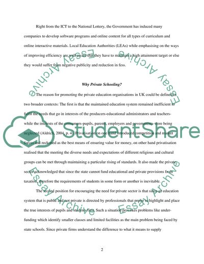 Role of Private Sector Organisations in Education