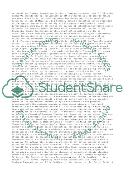 Merriwell Bag Company Case Study