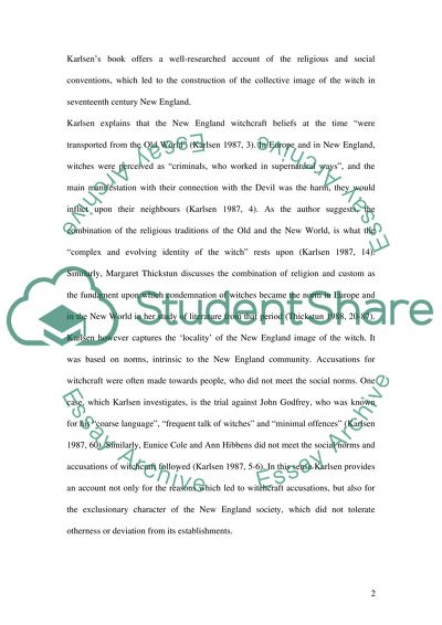 Women and Society in Carol Harlsens The Devil in the Shape of a Woman