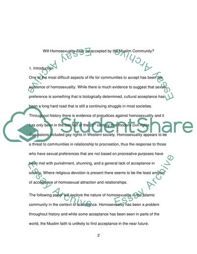 Will Homosexuality Ever be accepted by the Muslim Community