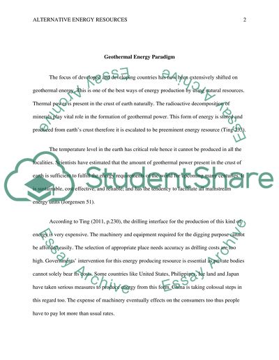 Alternative Energy Resources