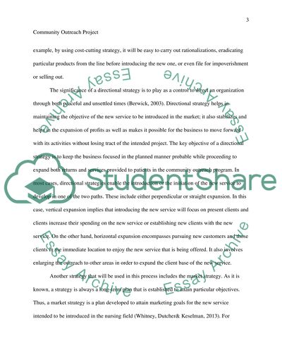 Community Outreach Project in Nursing