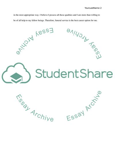 Why I Chose Funeral Service as My Career