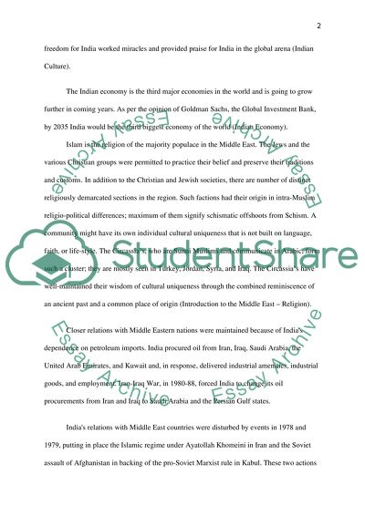 Compare india and the middle east