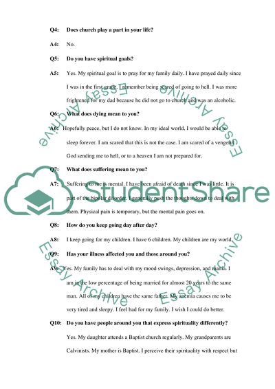 Spiritual Needs Assessment