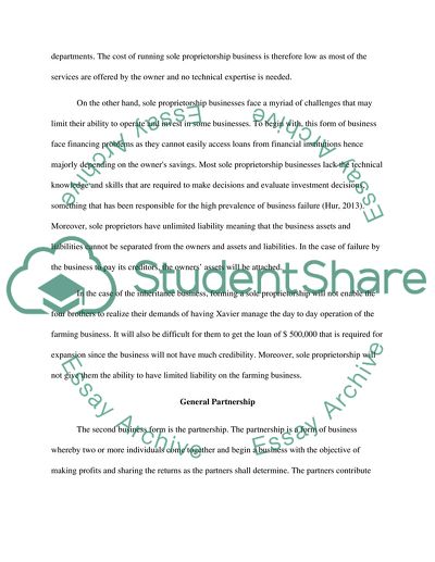 Forms Of Business Organizations