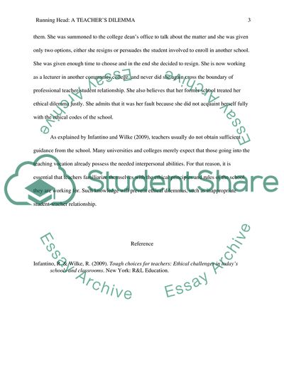 A Teachers Ethical Dilemma: An Interview