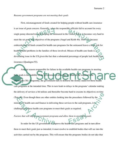 The US Health Care Reforms Program