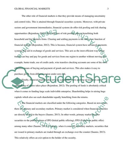 Global Financial Markets