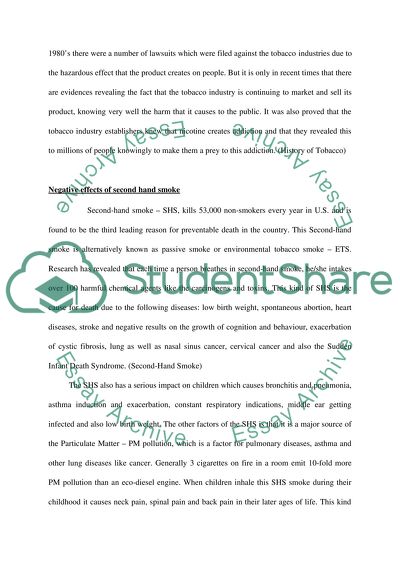 Support of Colorado House Bill 1175 - State Wide Smoking Ban