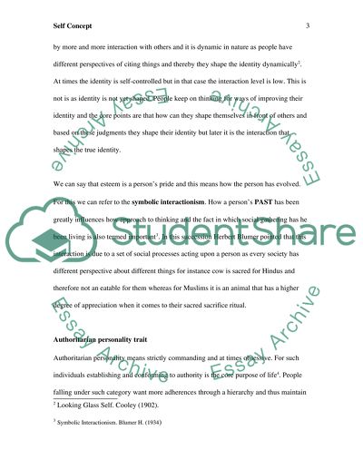 Self-Concept Behind the Word Self