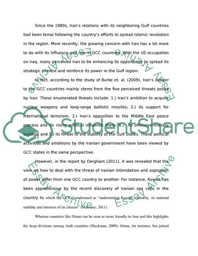 Relations Between Iran and the GCC: Less Growth and More Global Tension