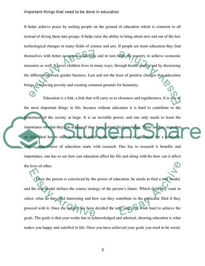 Important Things that Need to be Done in Education