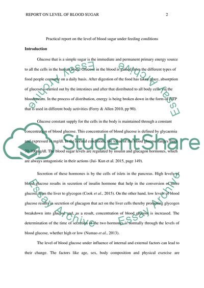 Level of Blood Sugar