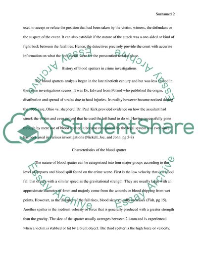 History of Blood Spatters in Crime Investigations