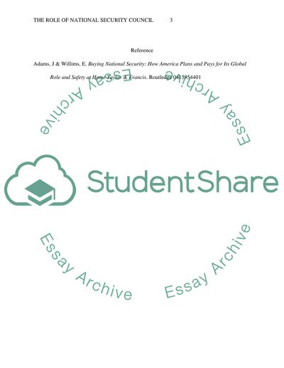 The Role of National Security Council