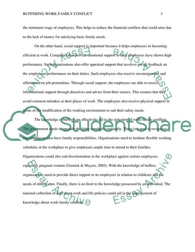 Buffering Work-Family Conflict