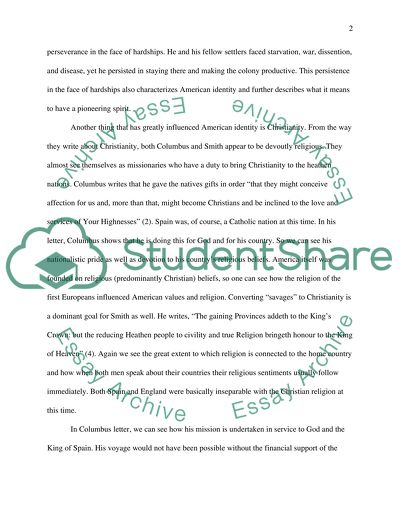 Columbus, Smith, and the Beginnings of American Identity