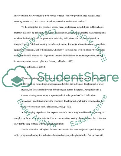An analysis on the benefits and challenges of Inclusive Education for Special Needs Students