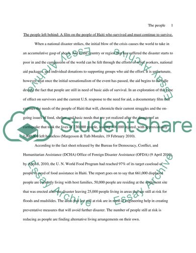 The People Left Behind: A Film on the People of Haiti