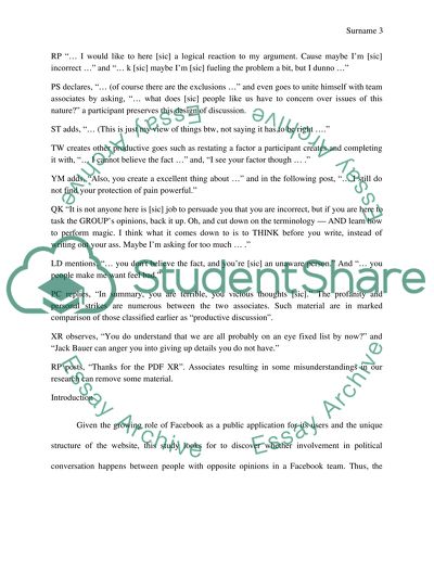 A Discourses in Discourses and Variation Subject-Facebook Postings