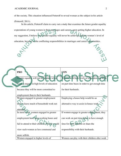 Do Young Women Expect Gender Equality in Their Future Lives