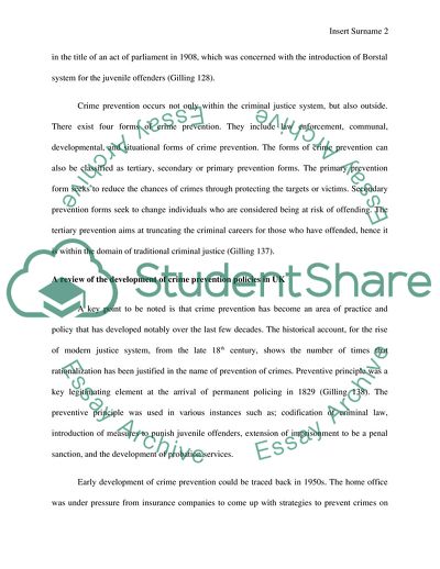 The Historical Feld of Crime Prevention