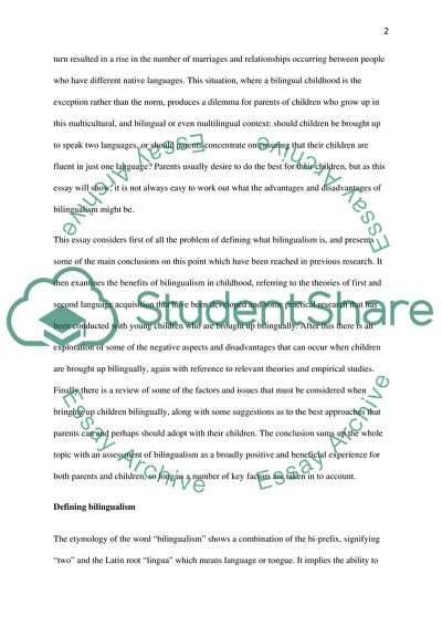 Bringing up Children Bilingually: The Benefits and Negative Aspects