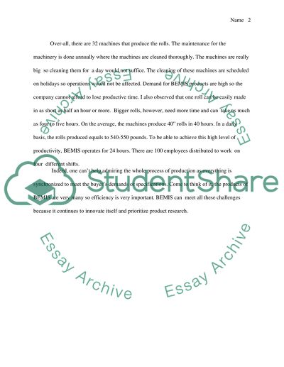 BEMIS Factory Located in Terre Haute, Indiana