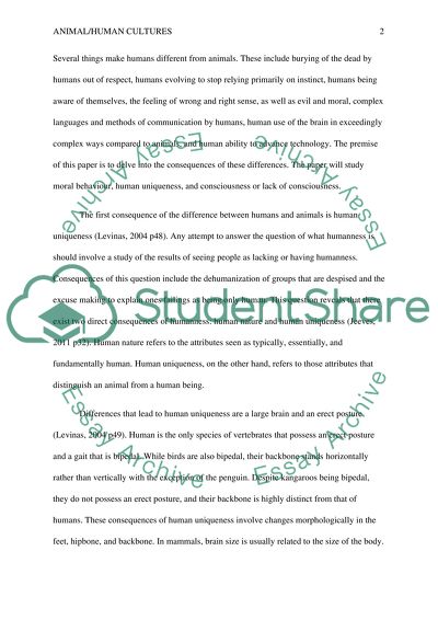 Differences between Animal and Human Cultures