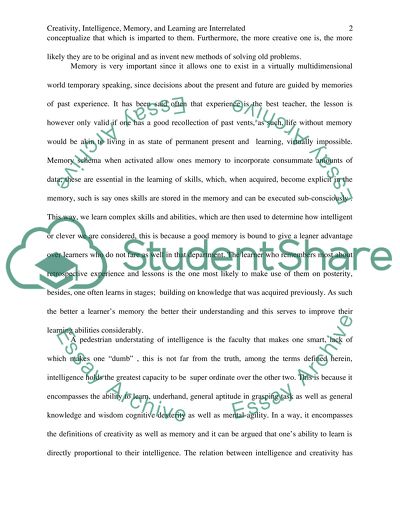 memory and learning essay