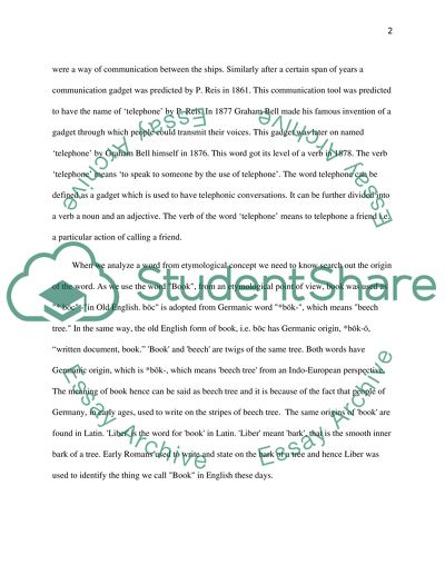 Etymology essay