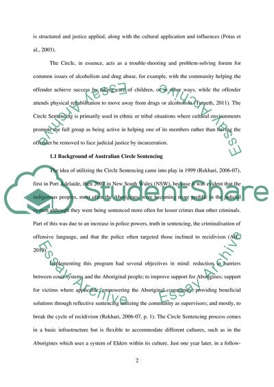 Circle Sentencing Program Evaluation