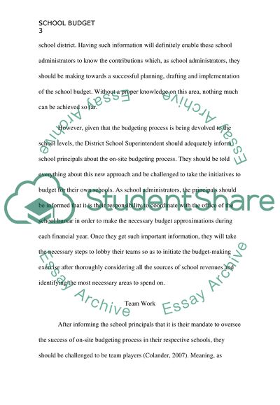 School Budgeting Processes