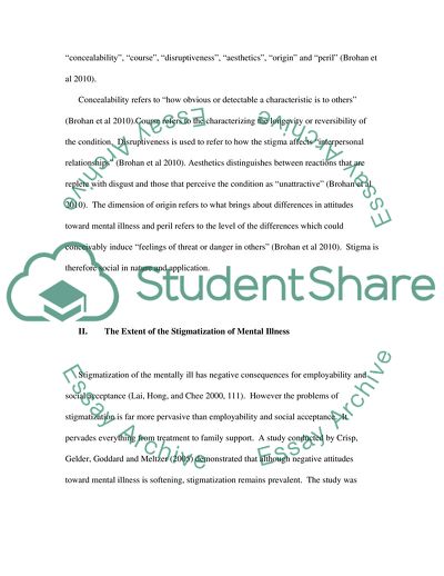 Stigmatization of Mental Illnesses