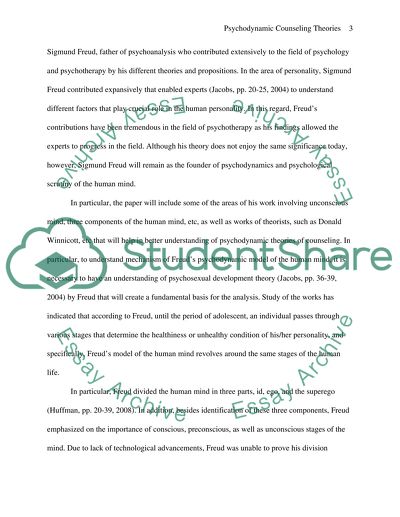 Psychodynamic Counseling Theories