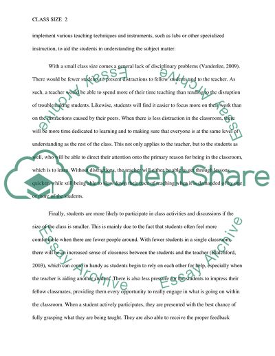 Class size and student learning