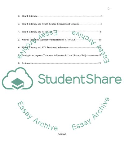 Health Literacy and HIV Treatment Adherence