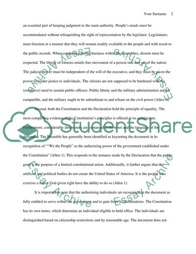 Comparison of the Declaration of Independence and the Constitution