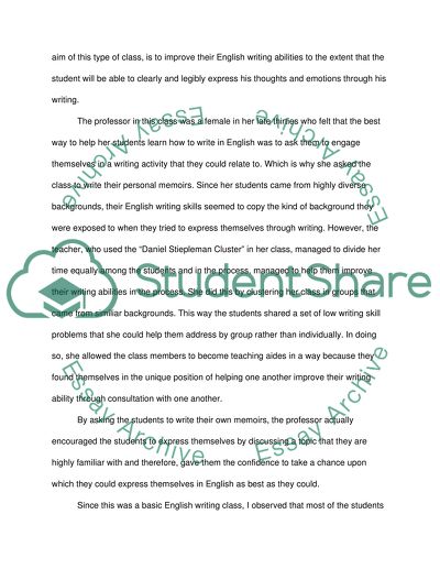 An observation report of a faculty member