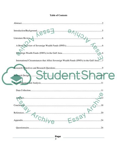 The Sovereign Funds in the Gulf Area